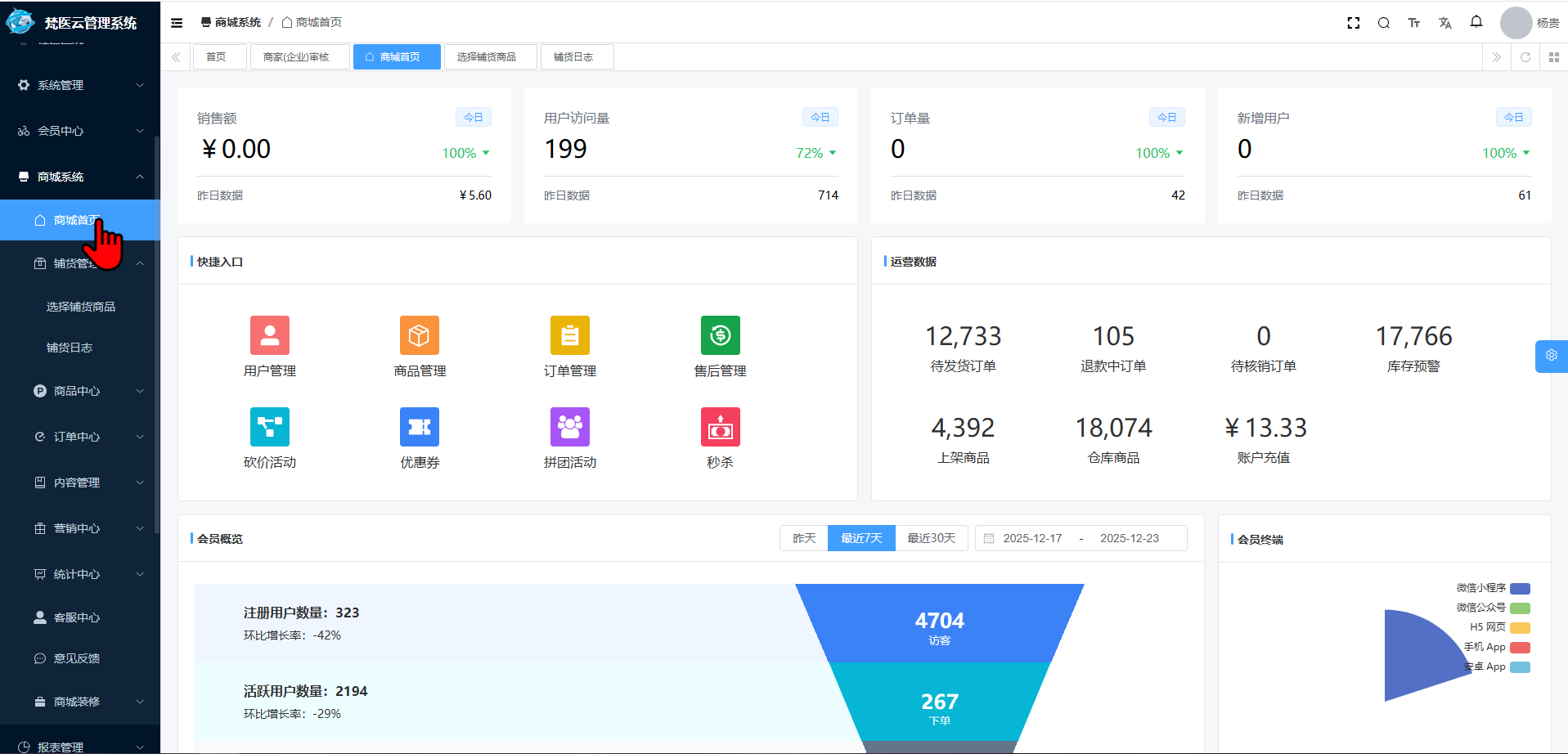 商城首页完整界面